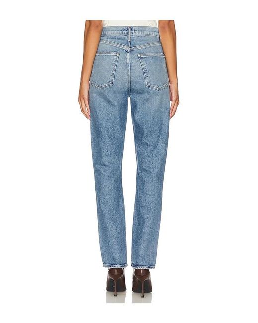 Agolde Blue High Rise Stovepipe Jeans