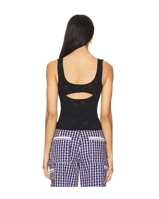 Free People Black Full Bloom Eyelet Cami