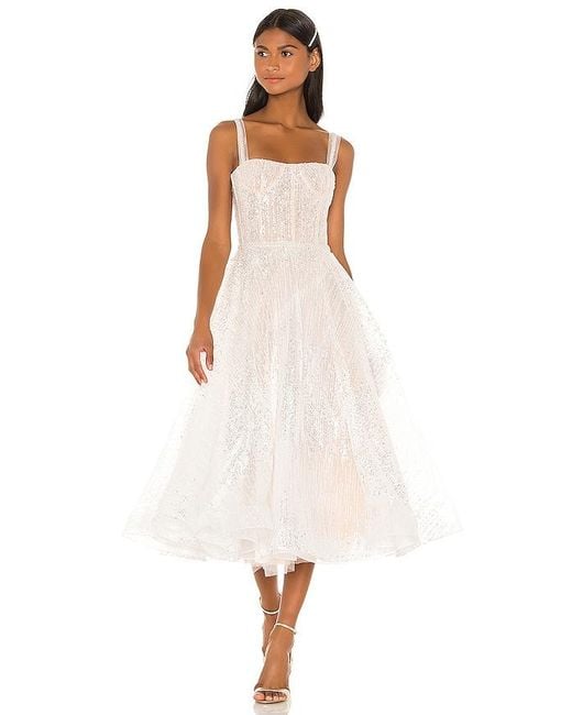 Bronx and Banco White Mademoiselle Bridal Midi Dress