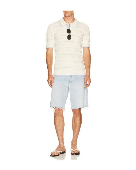 Scotch & Soda White Structured Knitted Regular Fit Polo for men