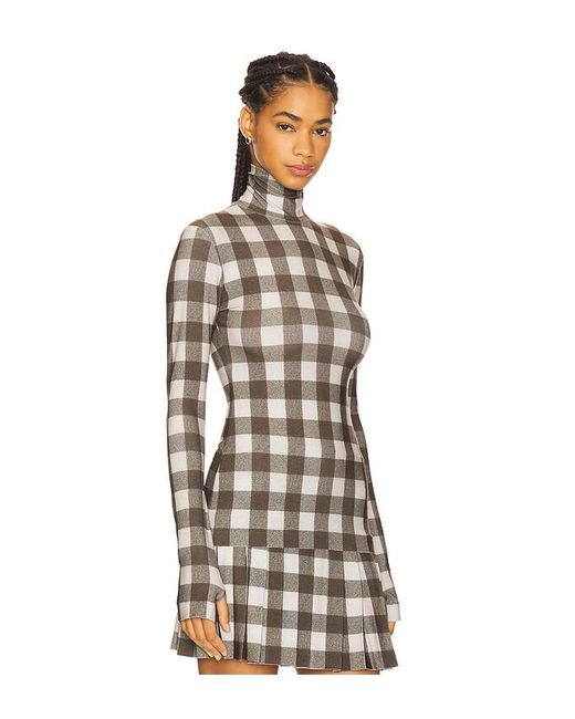 Norma Kamali Slim Fit Long Sleeve Turtleneck Top White
