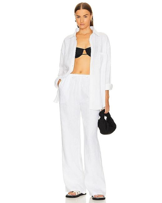 AEXAE White Linen Drawstring Trouser