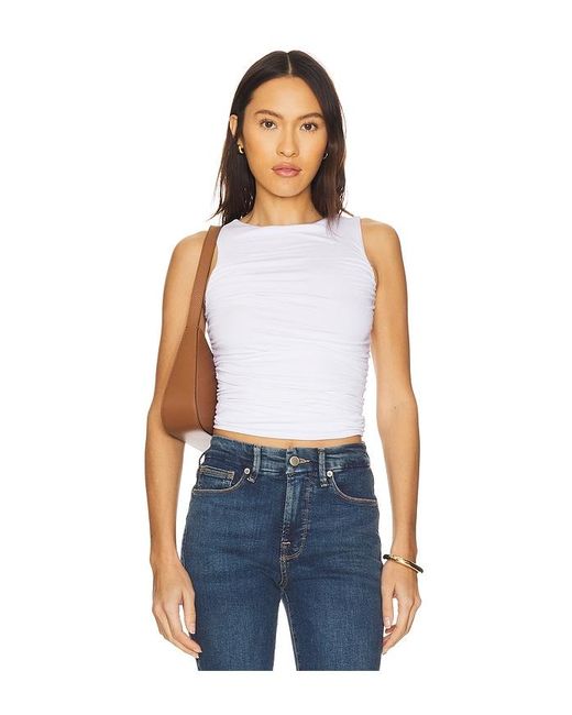GOOD AMERICAN Blue Ruched Tank Top