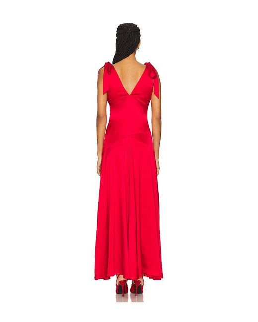 Line & Dot Red Harles Maxi Dress