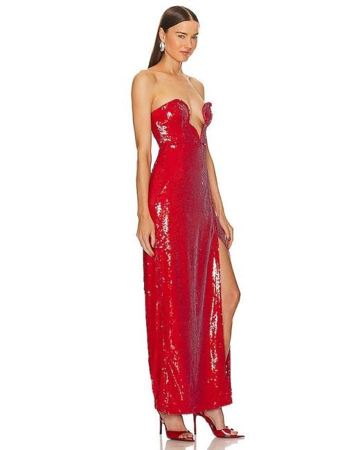 Michael Costello Red KLEID GISELLE