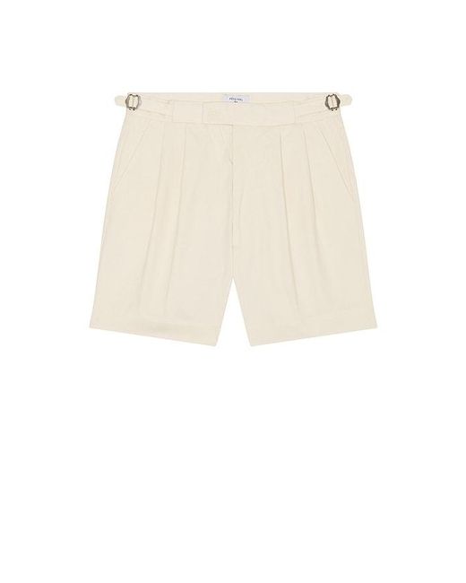 Percival Natural Blake Double Pleated Shorts for men