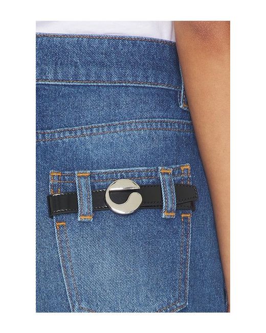 Coperni Blue Denim Patchwork Mini Shorts