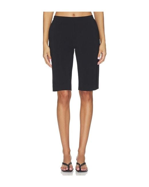 Norma Kamali Blue Flat Front Bermuda Short
