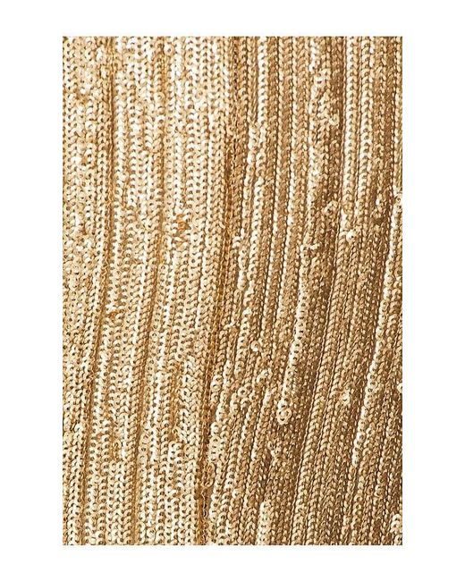 Prabal Gurung White Strapless Straight Neck Sequin Dress W/ Plisse Skirt
