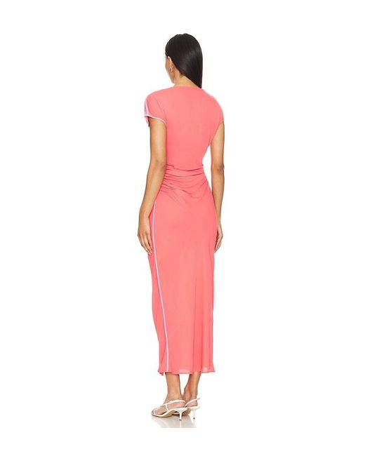 L'academie Red 'Academie Bardot Midi Dress