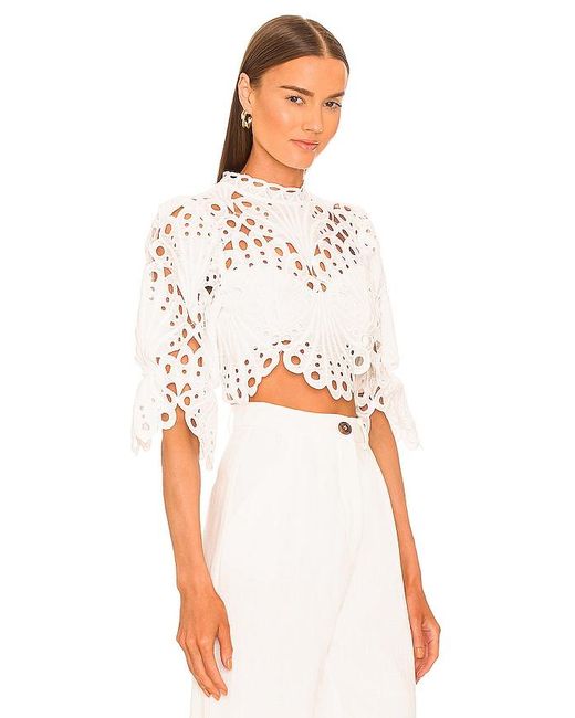 Michael Costello White X Revolve Jovani Crop Top