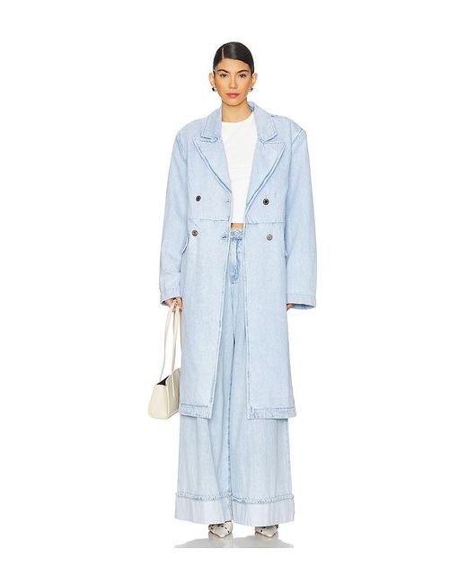 WeWoreWhat Blue Pleated Wide Leg Jeans