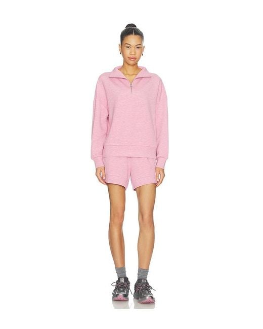 Varley Pink Hawley Half Zip Sweater