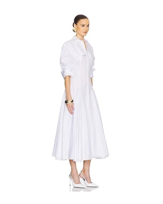 Helsa White Godet Shirt Dress