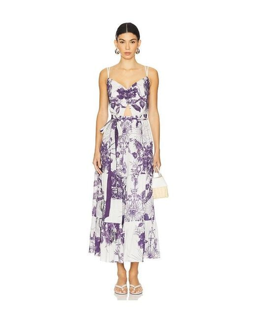 Vestido Largo En Talla En FALGUNI SHANE PEACOCK de color White