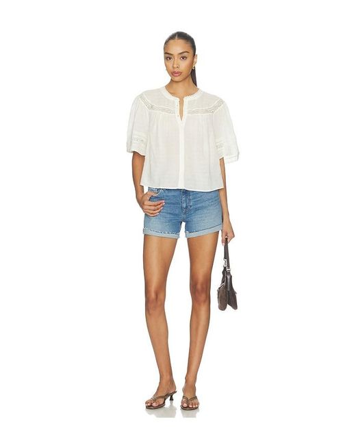 PAIGE Blue Dylan Undone Cuff Short