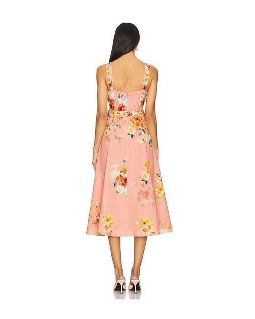 Hemant & Nandita White Midi Dress With Buckle Belt