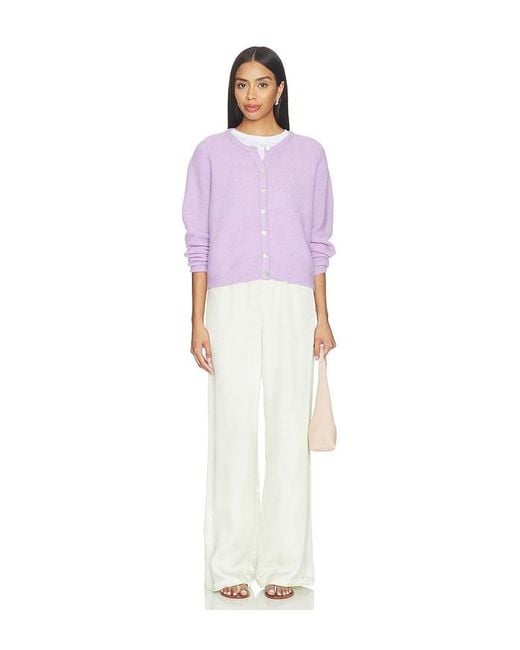 American Vintage Purple Crew Cardigan