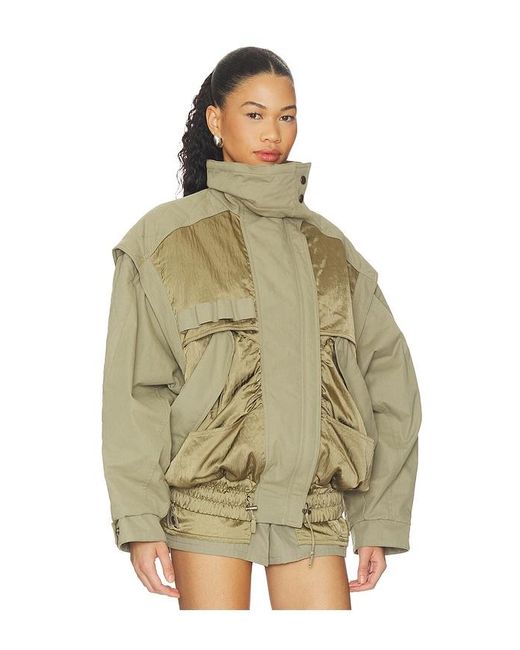 Balmain Green Batwing Two Pockets Twill Bomber