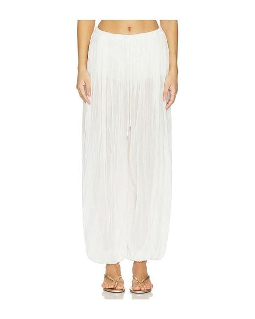 Jonathan Simkhai White Afton Crinkle Jersey Balloon Pant