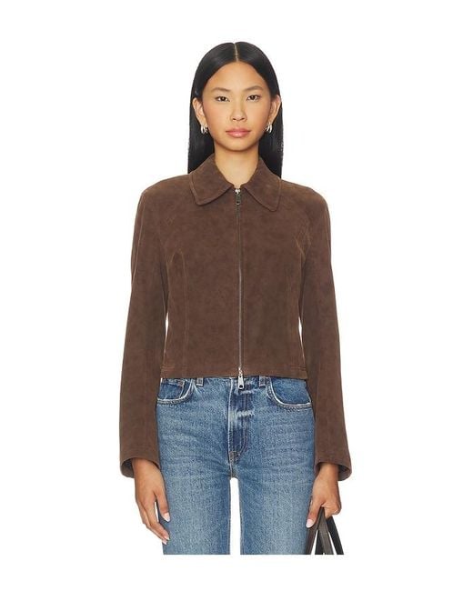 Free People Brown X We The Free River Faux Suede Jacket