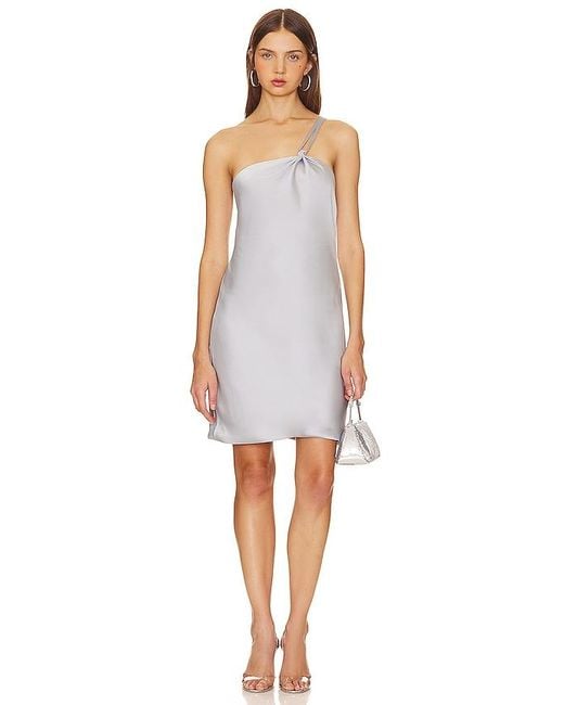 Norma Kamali White One Shoulder Bias Mini Dress