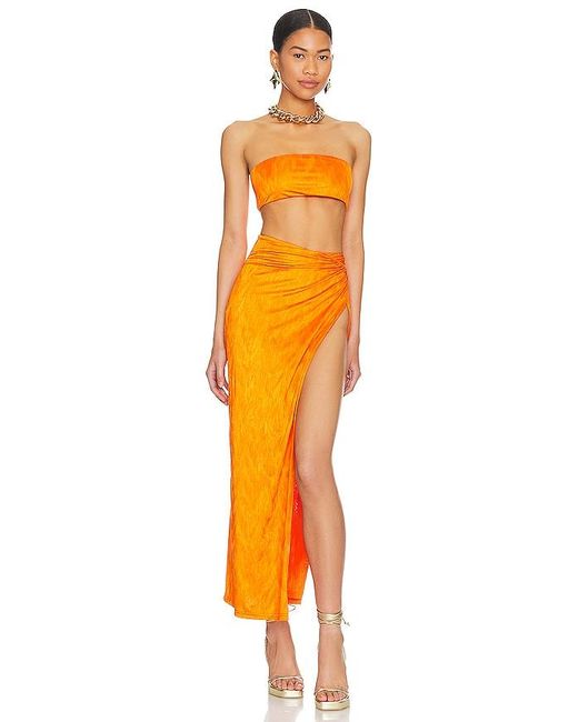 superdown Orange Karolyna Maxi Skirt Set