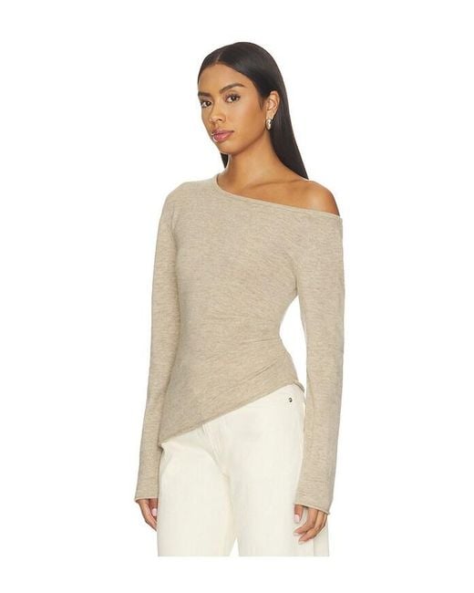 Helmut Lang Natural Draped Asym Top