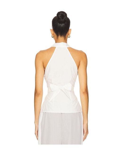 ALL THE WAYS White Evie Button Up Top