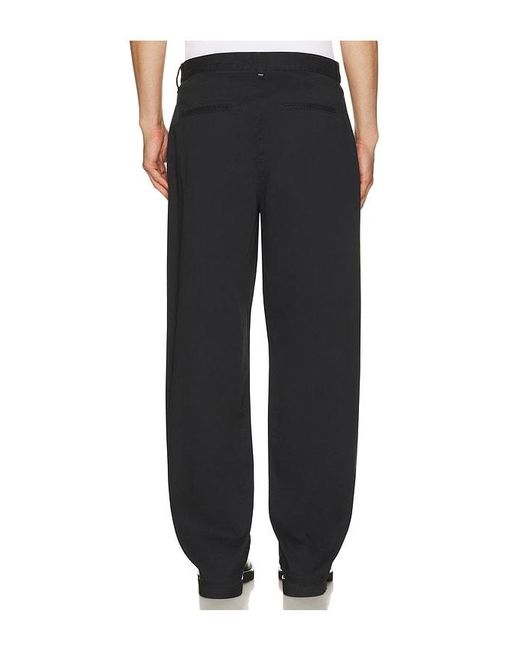 Rag & Bone Black Baggy Pleated Chino Pants for men