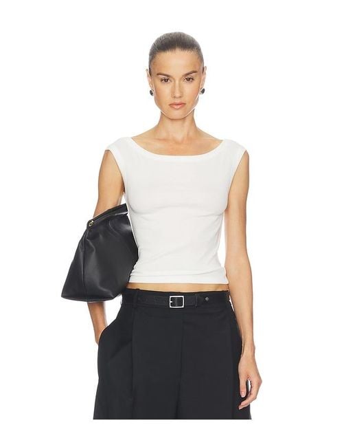 St. Agni White Organic Cotton Off Shoulder Top