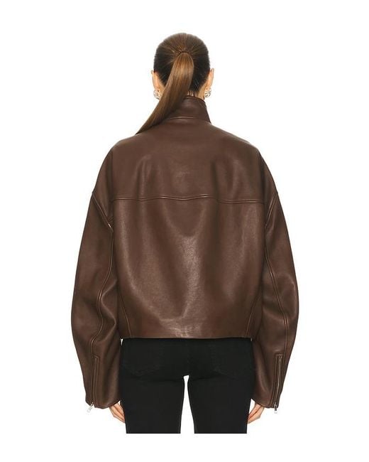 GRLFRND Brown Romy Leather Jacket