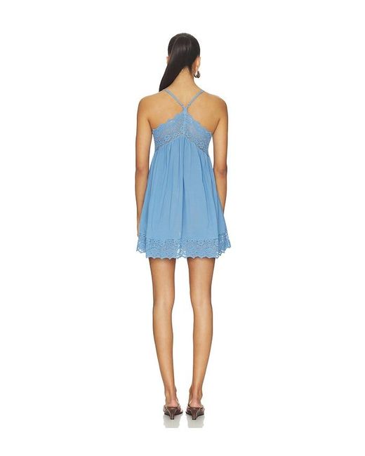 Free People Blue Fiona Slip Dress