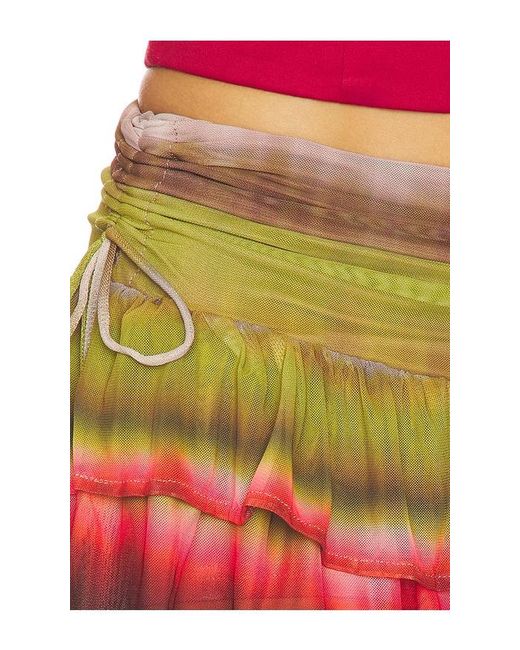 Runaway the Label Red Daniella Ruched Ruffle Mini Skirt