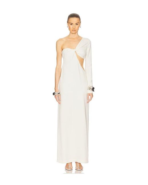 Helsa White The Corsico Draped Dress