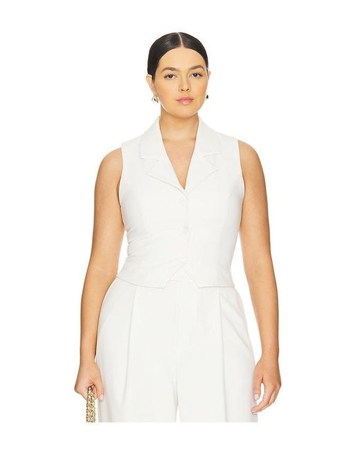 L'academie White Carinne Crepe Vest Top