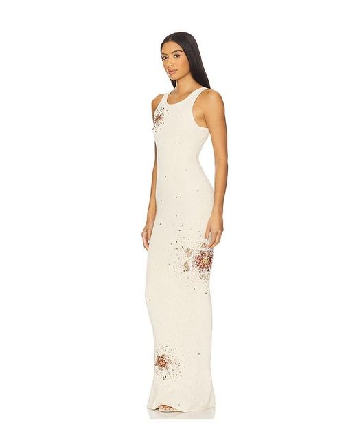 Asta Resort White Natalia Hand Embroidered Dress