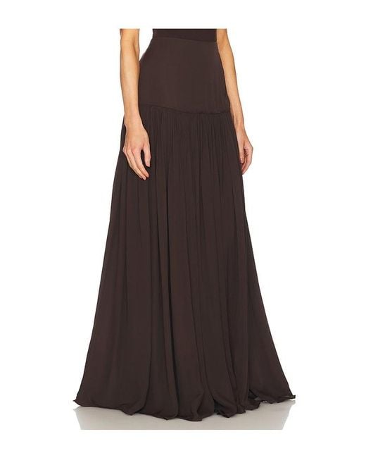 Helsa Brown Diaphanous Maxi Skirt