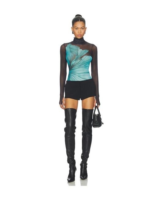 AFRM Blue Zadie Power Mesh Top