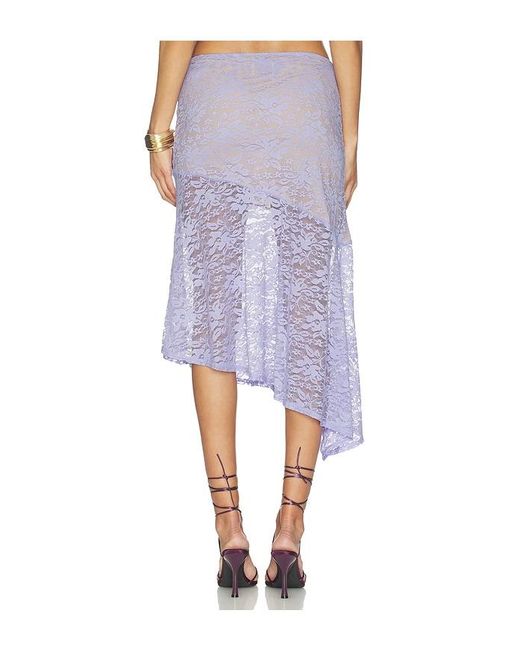 Runaway the Label Purple Ava Flounce Midi Skirt