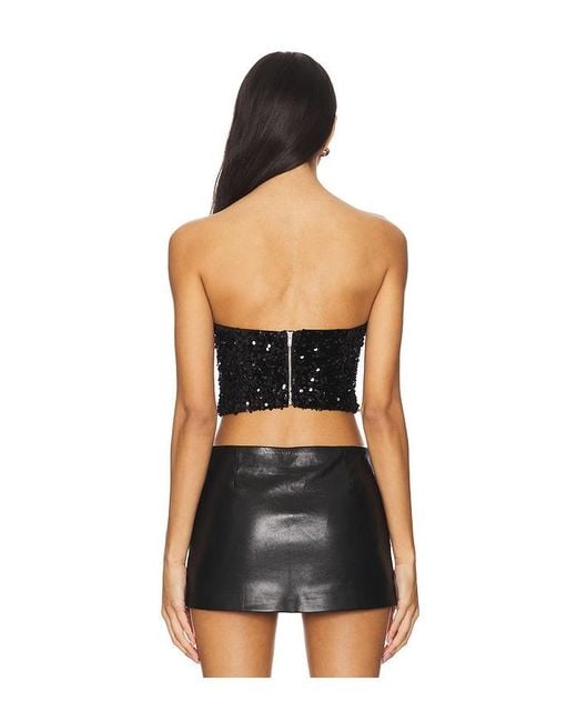Bardot Black Eleni Velvet Sequin Bustier