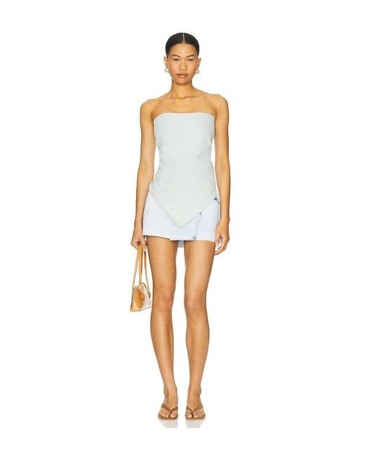 One Teaspoon Blue Denim Wrap Mini Skirt