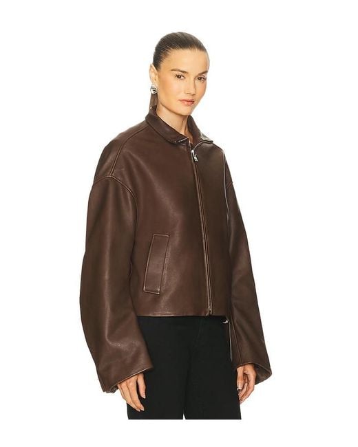 GRLFRND Brown Romy Leather Jacket