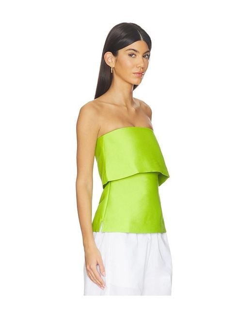 ALIGNE Green Felix Satin Strapless Top
