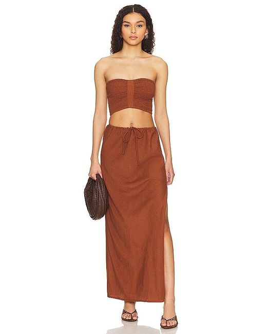 LSPACE Orange Summer Feels Tube Top