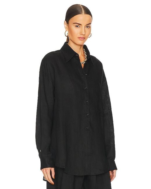 AEXAE Black Linen Woven Shirt