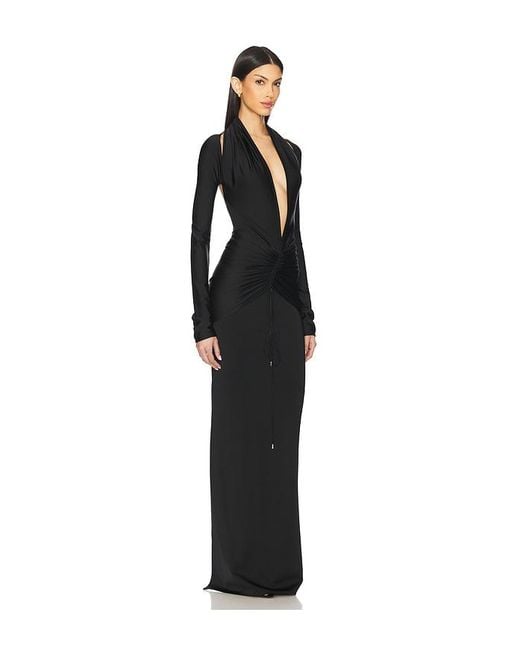 LAQUAN SMITH Black Deep Plunge Gown