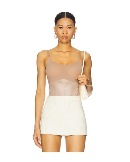 Spanx White Shape Invisible Cami Thong Bodysuit