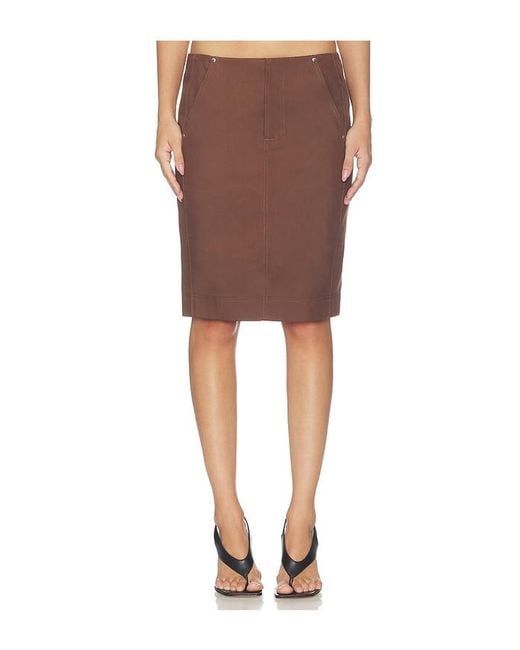 Camila Coelho Brown Cora Midi Skirt