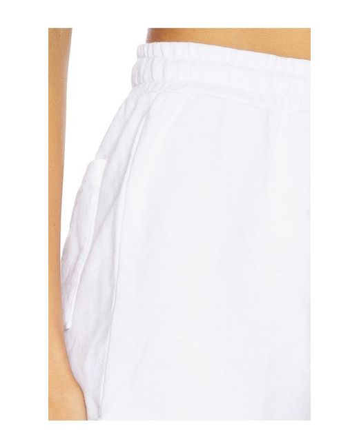 Bobi White Folded Hem Shorts